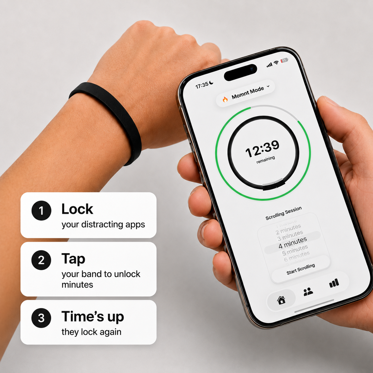 momnt Band | Screen Time Reduction Wristband