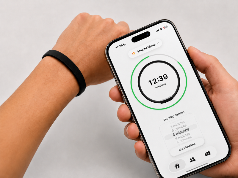 Tap Band to Use Scrolling Time